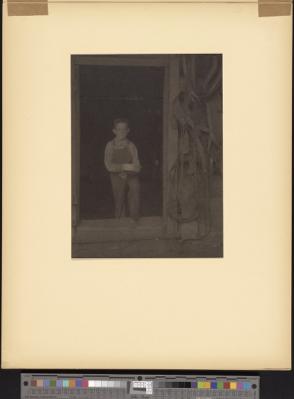 Boy in doorway (recto)