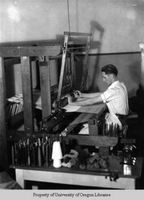 Mountain Weavers: young man at loom