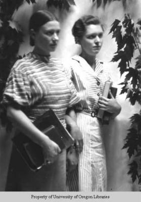 Students, Berea College: two young women carrying books