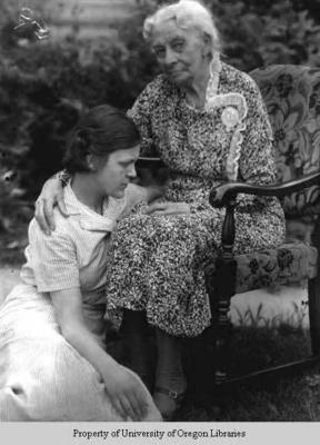 Alice Kate Douglass: elderly woman with affectionate young woman