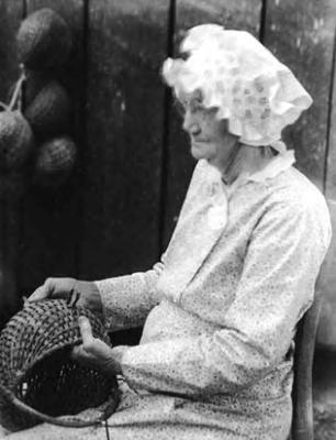 Woman making basket