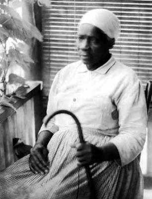 African-American woman with white turban