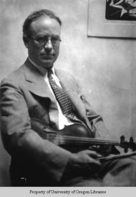 Dr. Allison Baker, Berea College graduate, class of 1898: man with violin