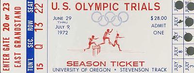 1972 U. S. Olympic trials season ticket